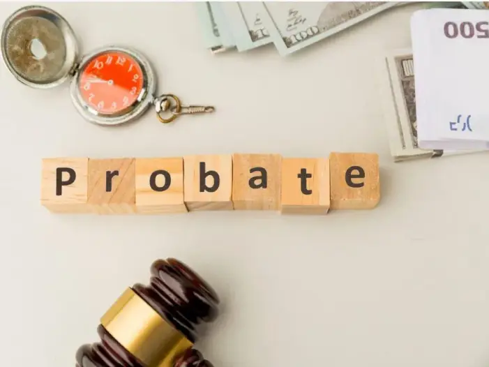 Probate concept with gavel, money